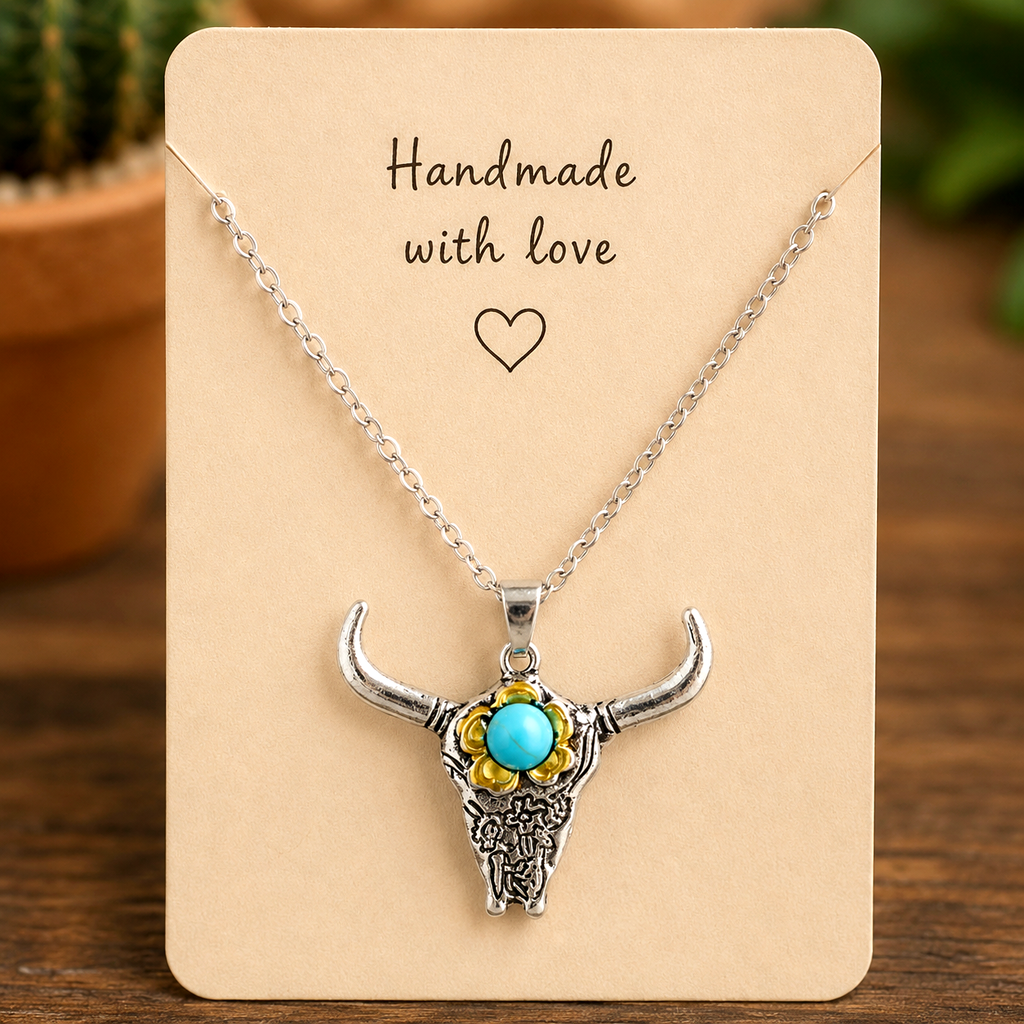Schmuckset "Longhorn Petite" — Halskette & Ohrringe mit Türkis