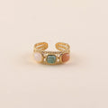 Ring mit Natursteinen, verstellbar Orange