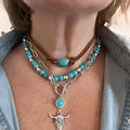 Layer-Kette "Sierra" — dreilagig mit Türkis und Longhorn